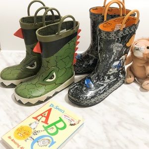 2 PAIRS Rubber Boots - Size 8 & 9